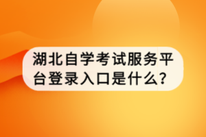 湖北自學考試服務平臺登錄入口是什么？