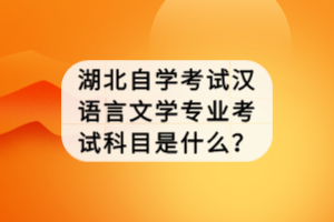 湖北自學(xué)考試漢語(yǔ)言文學(xué)專業(yè)考試科目是什么？