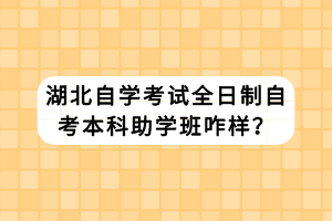 湖北自學(xué)考試全日制自考本科助學(xué)班咋樣？