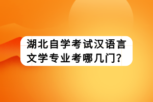 湖北自學(xué)考試漢語(yǔ)言文學(xué)專業(yè)考哪幾門？