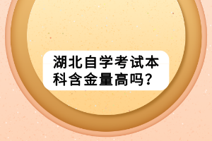 湖北自學(xué)考試本科含金量高嗎？