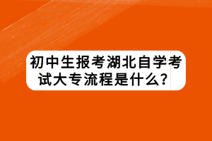 初中生報(bào)考湖北自學(xué)考試大專流程是什么？