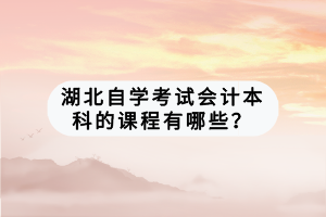 湖北自學(xué)考試會(huì)計(jì)本科的課程有哪些？