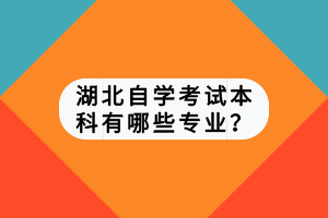 湖北自學(xué)考試本科有哪些專業(yè)？