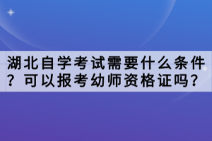 湖北自學(xué)考試需要什么條件？可以報(bào)考幼師資格證嗎？