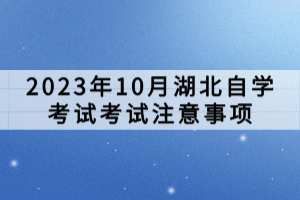 2023年10月湖北自學(xué)考試考試注意事項(xiàng)