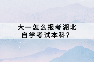 大一怎么報考湖北自學(xué)考試本科？