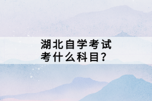 湖北自學(xué)考試考什么科目？