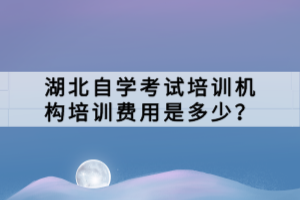 湖北自學(xué)考試培訓(xùn)機構(gòu)培訓(xùn)費用是多少？