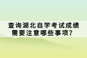 查詢湖北自學考試成績需要注意哪些事項？