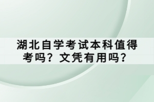 湖北自學(xué)考試本科值得考嗎？文憑有用嗎？