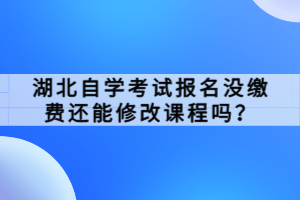 湖北自學(xué)考試報(bào)名沒繳費(fèi)還能修改課程嗎？