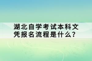 湖北自學(xué)考試本科文憑報(bào)名流程是什么？