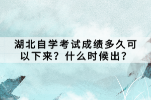 湖北自學(xué)考試成績多久可以下來？什么時候出？