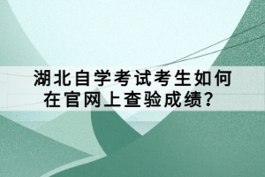 湖北自學(xué)考試考生如何在官網(wǎng)上查驗成績？