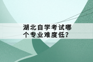 湖北自學(xué)考試哪個專業(yè)難度低？