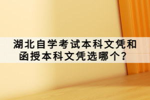 湖北自學(xué)考試本科文憑和函授本科文憑選哪個(gè)？