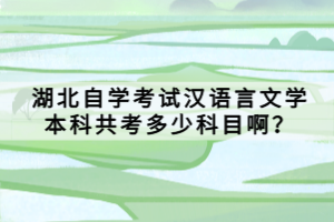 湖北自學(xué)考試漢語言文學(xué)本科共考多少科目??？