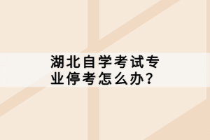 湖北自學(xué)考試專業(yè)?？荚趺崔k？