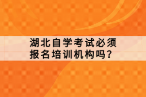 湖北自學考試必須報名培訓機構嗎？