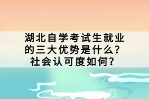 湖北自學(xué)考試生就業(yè)的三大優(yōu)勢(shì)是什么？社會(huì)認(rèn)可度如何？