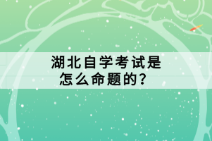 湖北自學考試是怎么命題的？