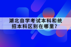 湖北自學考試本科和統(tǒng)招本科區(qū)別在哪里？