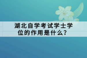 湖北自學(xué)考試學(xué)士學(xué)位的作用是什么？