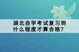 湖北自學考試復習到什么程度才算合格？