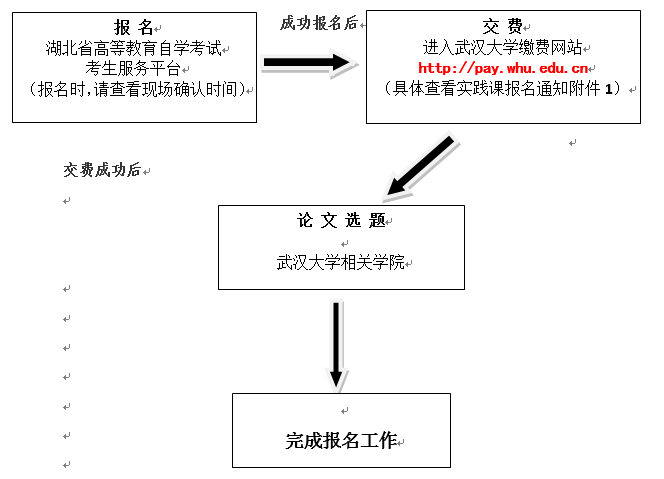 武漢大學(xué)自考實踐考核流程圖