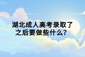 湖北成人高考錄取了之后要做些什么？