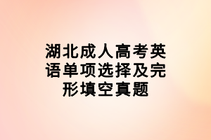 湖北成人高考英語(yǔ)單項(xiàng)選擇及完形填空真題