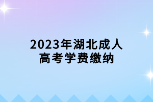 2023年湖北成人高考學費繳納