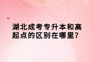 湖北成考專升本和高起點的區(qū)別在哪里？