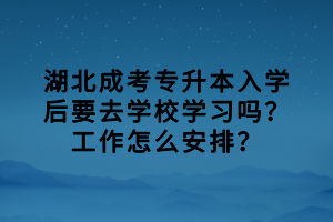 湖北成考專升本入學(xué)后要去學(xué)校學(xué)習(xí)嗎？工作怎么安排？