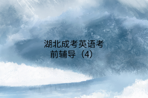 湖北成考英語(yǔ)考前輔導(dǎo)（4）