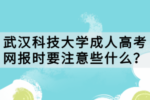 武漢科技大學(xué)成人高考網(wǎng)報時要注意些什么？