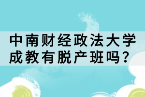 中南財(cái)經(jīng)政法大學(xué)成教有脫產(chǎn)班嗎？