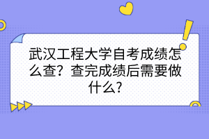 武漢工程大學(xué)自考成績怎么查？查完成績后需要做什么?
