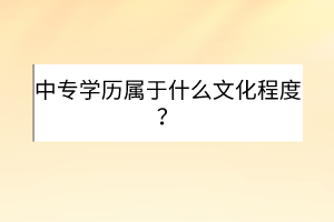 中專學(xué)歷屬于什么文化程度？