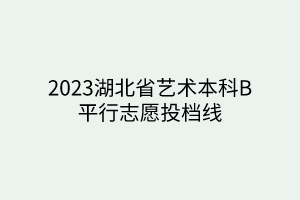 2023湖北省藝術(shù)本科B平行志愿投檔線(xiàn)