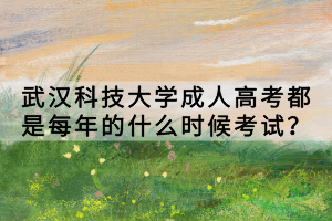 武漢科技大學(xué)成人高考都是每年的什么時(shí)候考試？
