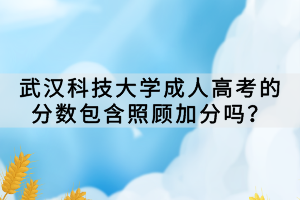 武漢科技大學(xué)成人高考的分?jǐn)?shù)包含照顧加分嗎？