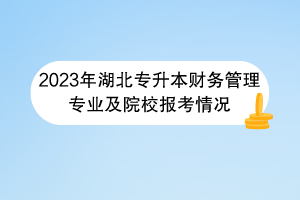 2023年湖北專升本財務管理專業(yè)及院校報考情況