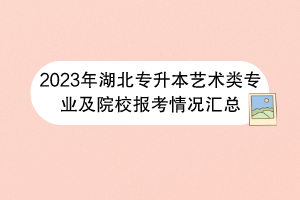 2023年湖北專升本藝術(shù)類專業(yè)及院校報(bào)考情況匯總