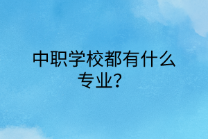 中職學(xué)校都有什么專業(yè)？