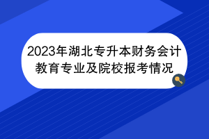 2023年湖北專升本財(cái)務(wù)會計(jì)教育專業(yè)及院校報(bào)考情況