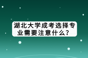湖北大學(xué)成考選擇專業(yè)需要注意什么？