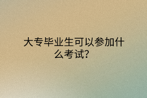 大專畢業(yè)生可以參加什么考試？