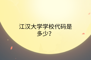 江漢大學(xué)學(xué)校代碼是多少？